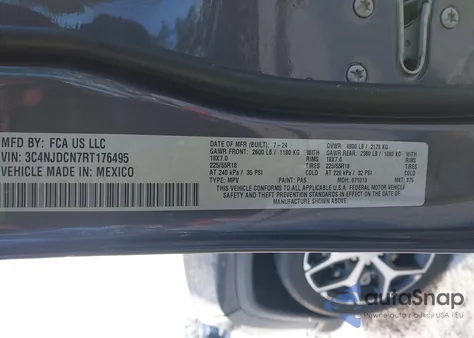 2024 Jeep Compass Limited 4X4 from USA, damaged, VIN 3C4NJDCN7RT176495